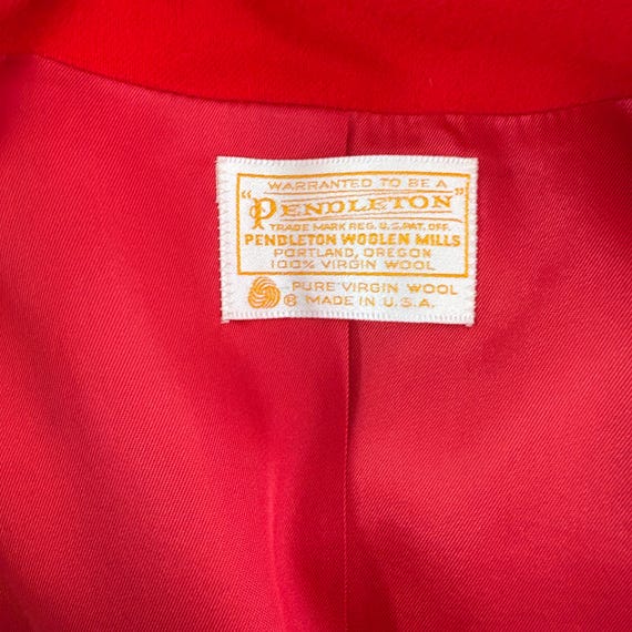 Vintage Pendleton Red Single Button Wool Blazer J… - image 8