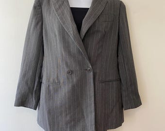 90s Giorgio Armani Grey Pin Striped Women's Pant Suit Size 10 - Etsy