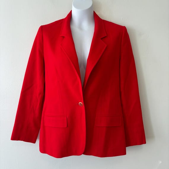 Vintage Pendleton Red Single Button Wool Blazer J… - image 1
