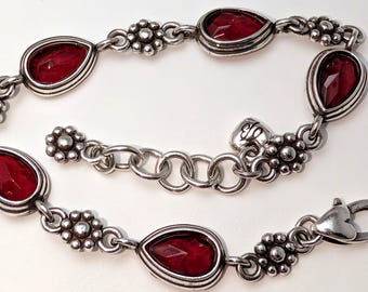 Brighton silver tone and garnet CZ bracelet.