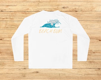 Beach Bum, Salty Anglerz logo t shirt, fishing shirt, long sleeve tee, outdoor shirt, gift for him, fishing apparel, performance shirt