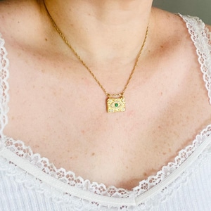 Gold evil eye necklace, waterproof necklace, inspired Greek necklace, non tarnish necklace, beautiful protection necklace. image 7