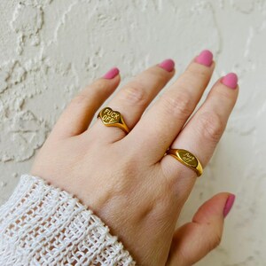 Fuck off ring, 18K pvd gold gold signet ring, fuck ring, waterproof ring, fuck you ring, beutiful non tarnish ring. image 2