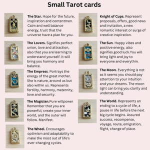 Collier de cartes de tarot, collier d'astrologie en or Pvd 18 carats, collier étanche, collier de tarot, collier BFF, collier de breloques personnalisé. image 4