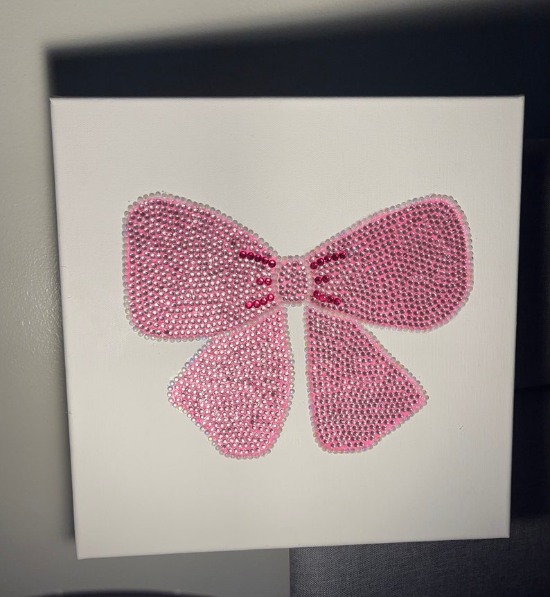 Bedazzled Bow Art Wall Decor Etsy