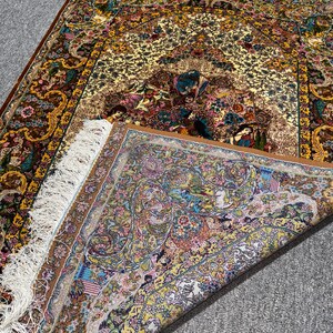 Persian Storytelling Silk Rug 3x5 Ft – Luxury Art Carpet With ...