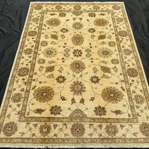 Traditional Handmade Cream Rug,Neutral Floral Patterns,Living Room Decor,Handmade Cream Beige Area Rug ,Traditional Floral Design.
