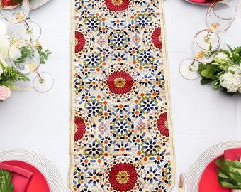 Bohemian Vintage Embroidered  Turkish Table Runner,Rustic dining table runner,Decorative Kitchen Runner,Boho Table Runner,New home Gift