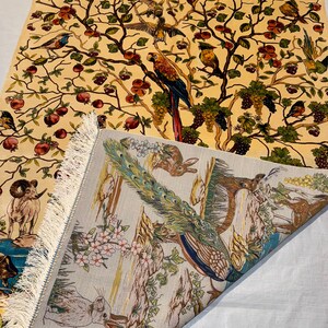 Exquisite 4x6 Persian Silk Rug - Nature & Wildlife Scene with Birds, Deer, and Floral Design, Luxury Oriental Carpet