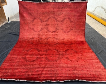 オーバーダイ✳︎50×210✳︎クリスマスレッド　ロング　トルコヴィンテージラグ 赤 オーバーダイ ヴィンテージラグ トルコラグ オーバーダイ✳︎50×210