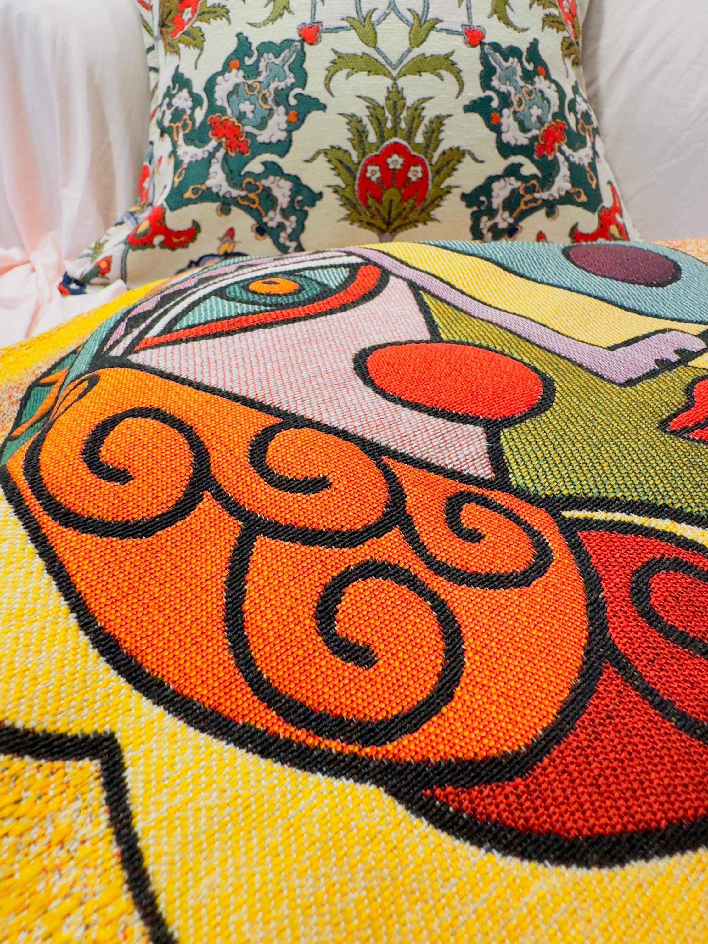 18-inch Double-corded Patterned Tapestry Square Throw Pillows With Inserts (Set Of 2) - Picasso