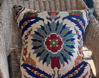 18x18 Blue Turquoise Turkish Throw Pillow Cover,Boho Decor, Spring Decorating, Throw pillow for couch,Spring Decor,Cottagecore,New Home gift