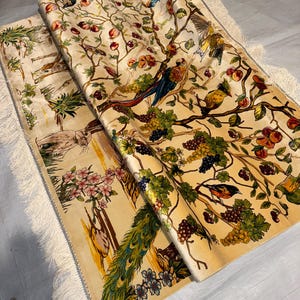 Exquisite 4x6 Persian Silk Rug - Nature & Wildlife Scene with Birds, Deer, and Floral Design, Luxury Oriental Carpet