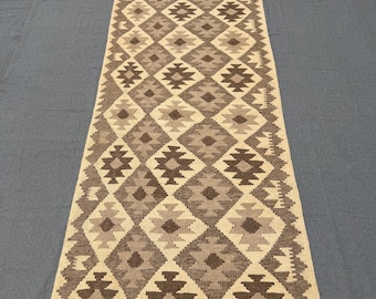 3x4 ハンドメイド アフガン キリム ランナーラグ | オレンジデニム