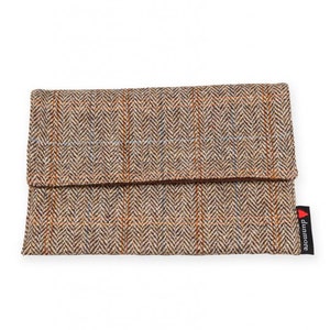 iPad Cover Brown Harris Tweed, made in Scotland, Brown Tweed, Iconic Harris Tweed, Scottish Tweed, Harris Tweed iPad Cover, Harris Tweed