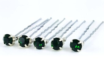 Navy Rhinestone Hair Pins Navy Crystal Hair Pins Navy Etsy