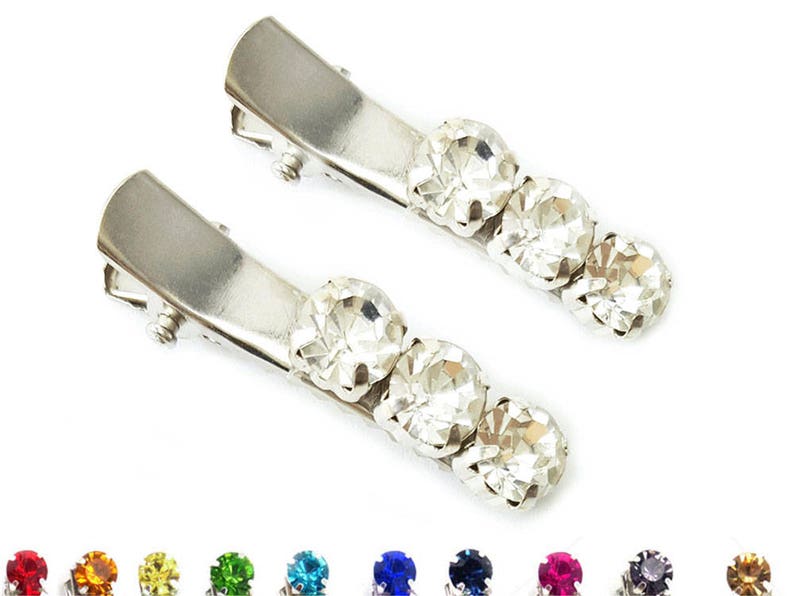 Mini Rhinestone Alligator Hair Clips Bridal Crystal Clips Etsy