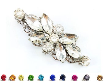 Rhinestone Hair Clip or Barrette Wedding | Crystal Bridal Hair Clip | Crystal Alligator Clip or Barrette | Rhinestone Wedding Hair Accessory