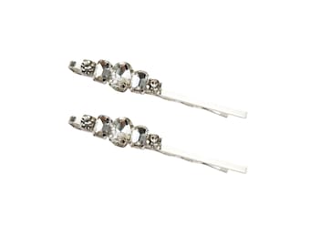 Rhinestone Bobby Pins: Petite Gem Hair Accessories (Set of 2)
