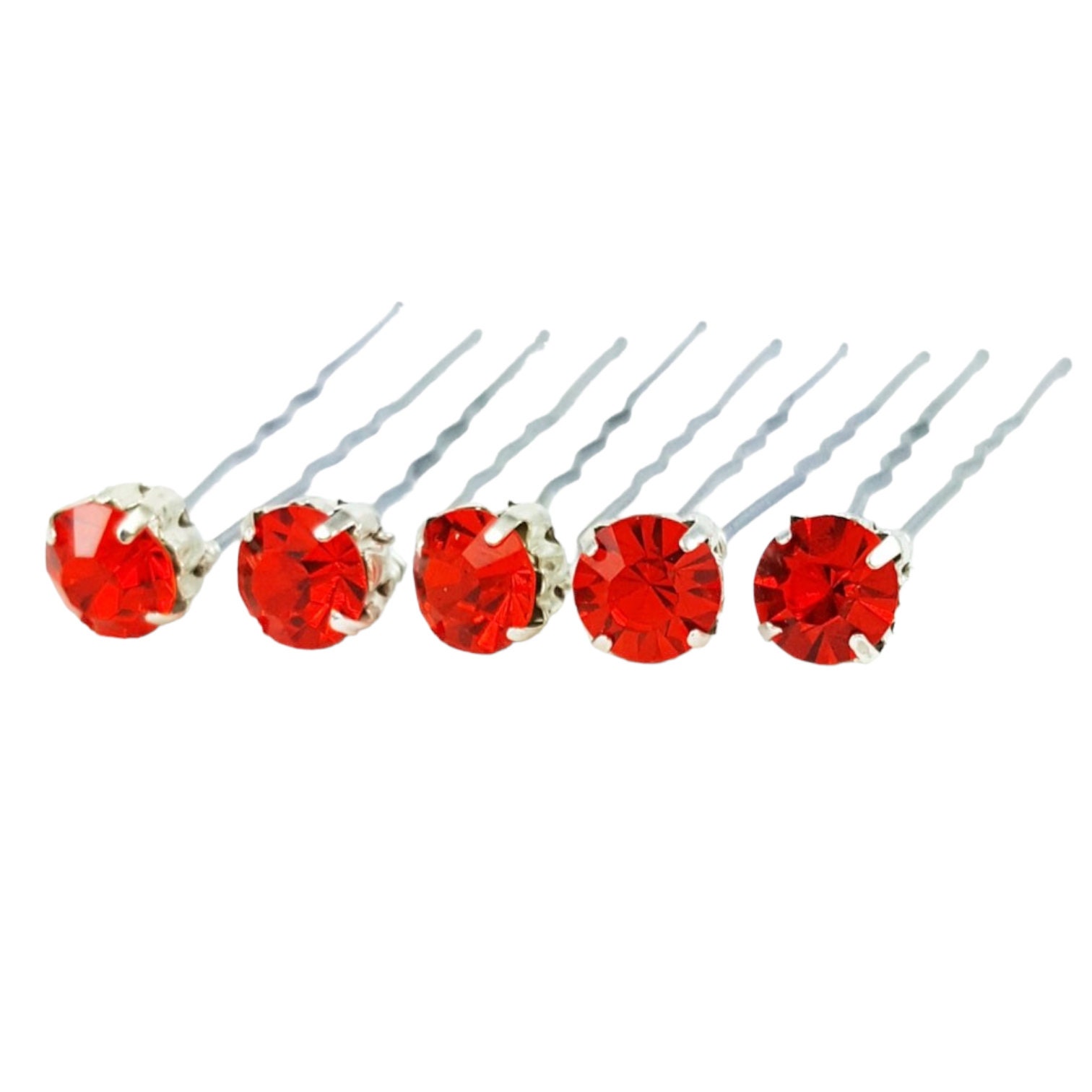 Stranded Treasures Vintage Style Red Rhinestone Bobby Pins