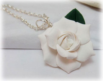 Gardenia Wedding Jewelry Gardenia Gifts Gardenia Jewelry Gardenia Bridal Jewelry Gardenia Necklace Bridesmaids Gifts Gardenia Pendant