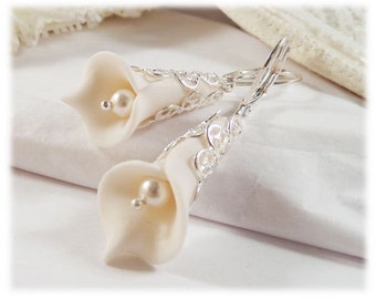 Small White Calla Lily Earrings | Calla Lily Jewelry