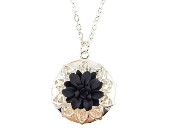 Dahlia Locket Necklace Dahlia Jewelry Etsy Australia