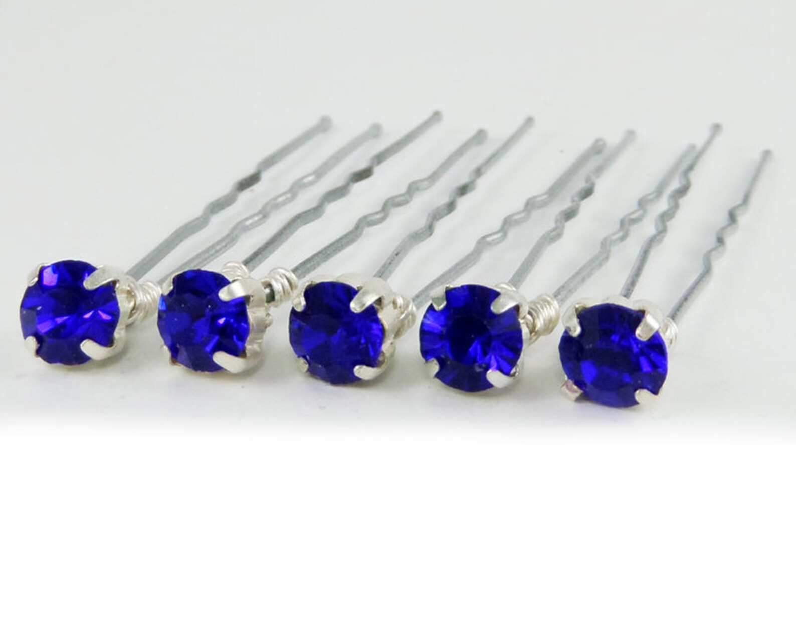 Sapphire Blue Rhinestone Hair Pins Sapphire Crystal Hair Etsy
