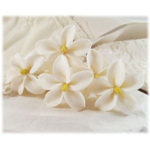 Jasmine Flower Hair Pins: Bridal Hair Accessories (Set of 5)