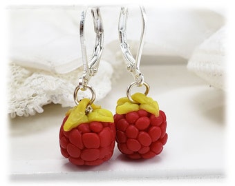 Petite Raspberry Fruit Earrings | Raspberry Jewelry | Fruit Earrings | Fruit Jewelry | Food Jewelry