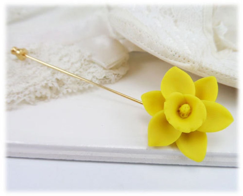 Daffodil Brooch or Stick Pin Daffodil Accessories Daffodil Etsy