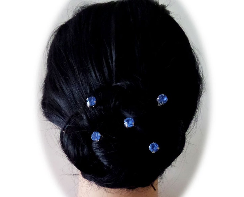 Blue Crystal Hair Pins - wide 2