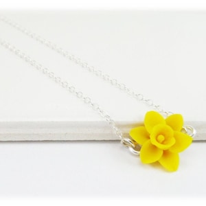 Daffodil Necklace: Petite Yellow Flower, March Birth Flower Gift