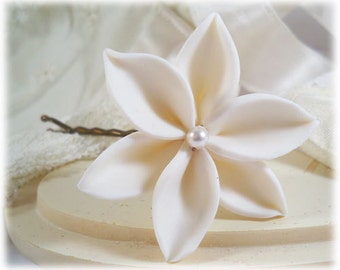 Lily Pearl Bridal Hair Pin | Formal Lily Bridal Hair Flowers | White Lily Hair Accessory More Colors