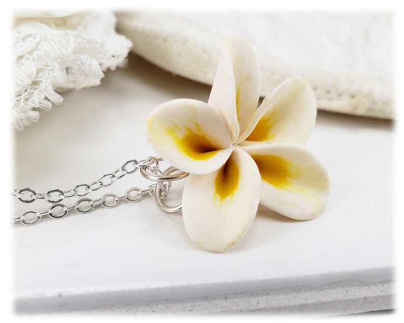 Plumeria Necklace Plumeria Jewelry Frangipani Necklace Etsy