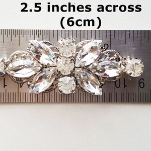 Rhinestone Hair Clip or Barrette Wedding Crystal Bridal Hair Clip Crystal Alligator Clip or Barrette Rhinestone Wedding Hair Accessory image 3