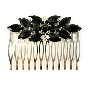 Black Rhinestone Hair Comb 2.5 INCH | Formal Black Hair Accessory | Vintage Style Black Hair Comb | All Black Hair Piece