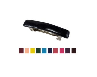 Solid Rectangle Barrette 4 Sizes: 53 Colors, Polymer Clay, Hair Accessory