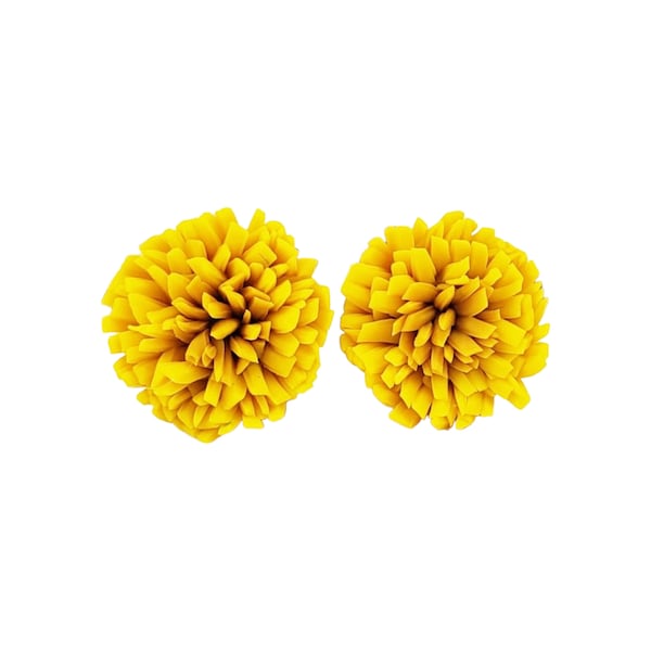 Yellow Dandelion Earrings Stud or Clip On | Dandelion Jewelry | Yellow Flower Studs | Hypoallergenic Flower Stud Earrings