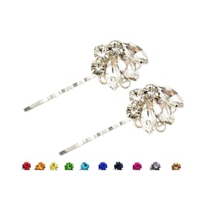 Filigree Rhinestone Hair Pins: Vintage Art Deco Bridal Bobby Pins
