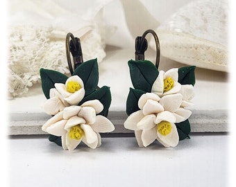 Realistic Southern Magnolia Bouquet Earrings | Magnolia Jewelry | Unique Magnolia Gift |  | Flower Jewelry Gift For Mom