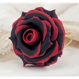 Two-tone Tipped Rose Ring: Adjustable, Silver or Gold Options, Hand ...
