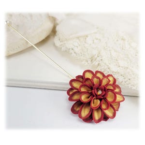 Dahlia Stick Pin | Dahlia Accessory | Colorful Wedding Dahlia Lapel Pin for Men | Groomsmen Boutonniere Accessory  | Unique Dahlia Colors