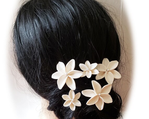 Lily Hair Clip Pin Bridal Lily Hair Flower White Lily Etsy