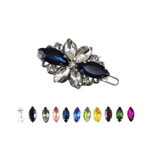 Mini Art Deco Rhinestone Barrette: Vintage Style Hair Clip