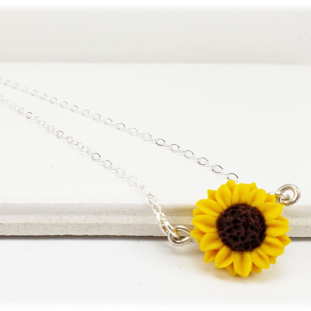 Sunflower Tiny Flower Necklace Sunflower Jewelry Petite Yellow Flower Necklace Simple Minimalist Petite Sunflower Necklace Etsy Canada