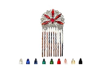 Small Art Deco Style Rhinestone Comb: Vintage Style Hair Accessory