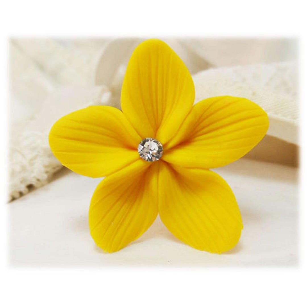 Yellow Hair Flower Yellow Flower Hair Pins Yellow Bridal Bridesmaid