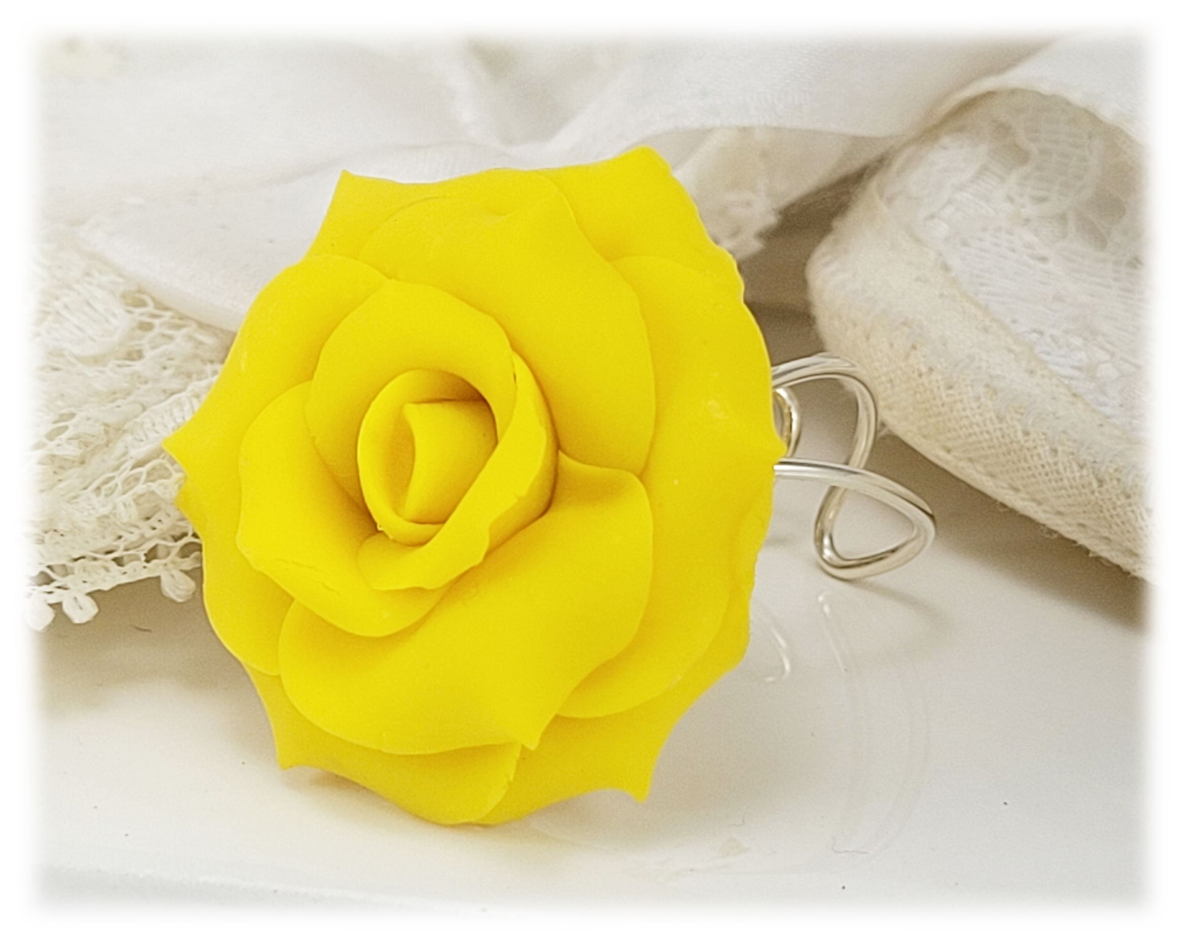 Yellow Rose Ring Yellow Rose Jewelry Yellow Flower Ring Etsy New