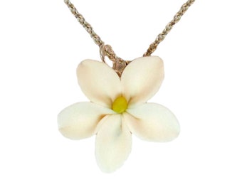Jasmine Flower Pendant Necklace: Bridal Flower Jewelry